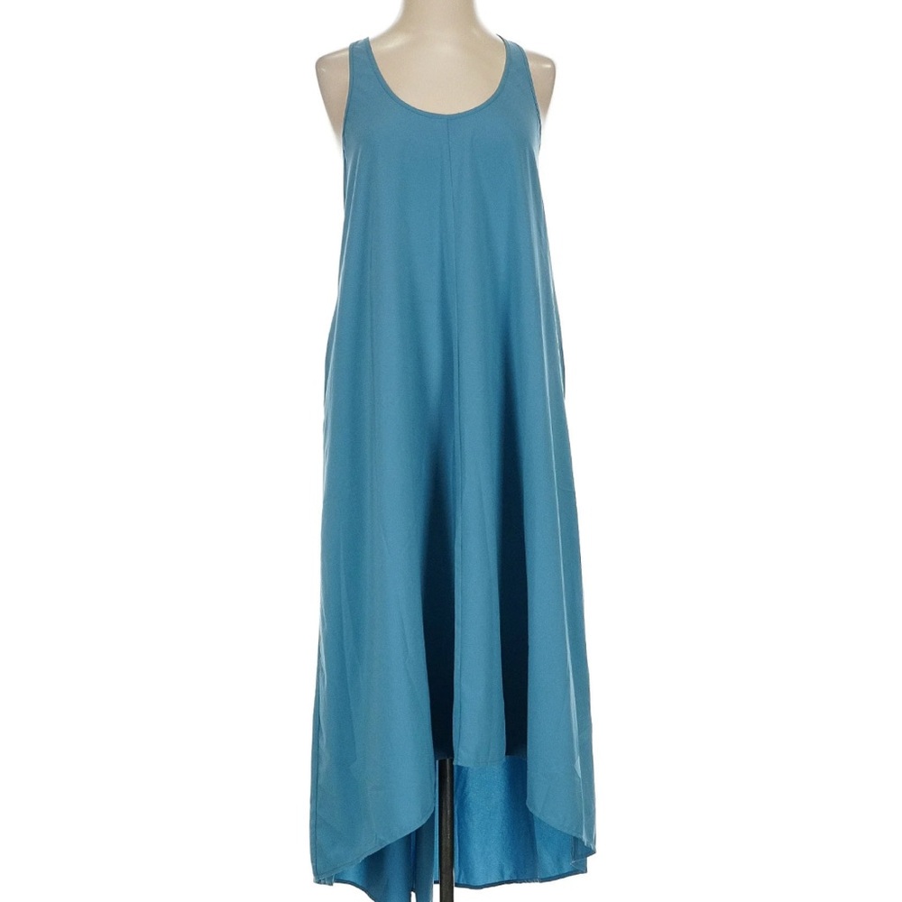 Athleta Blue Sleeveless Maxi (High-low) Dress